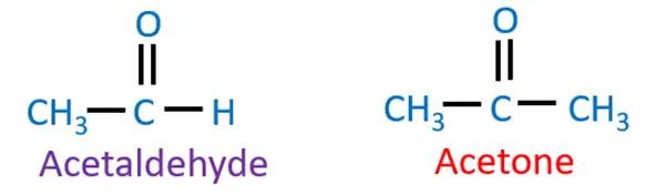 acettaldehyde and acetone